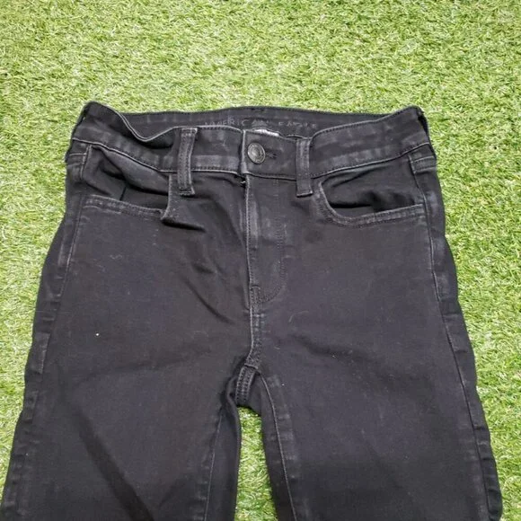 American Eagle Jegging Next Level Stretch Womens Size 4 Black 4756 - Picture 3 of 10